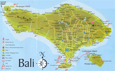 detailed bali map.